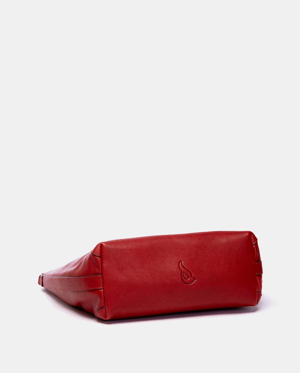 Bolso de hombro en piel rojo - Imagen 5