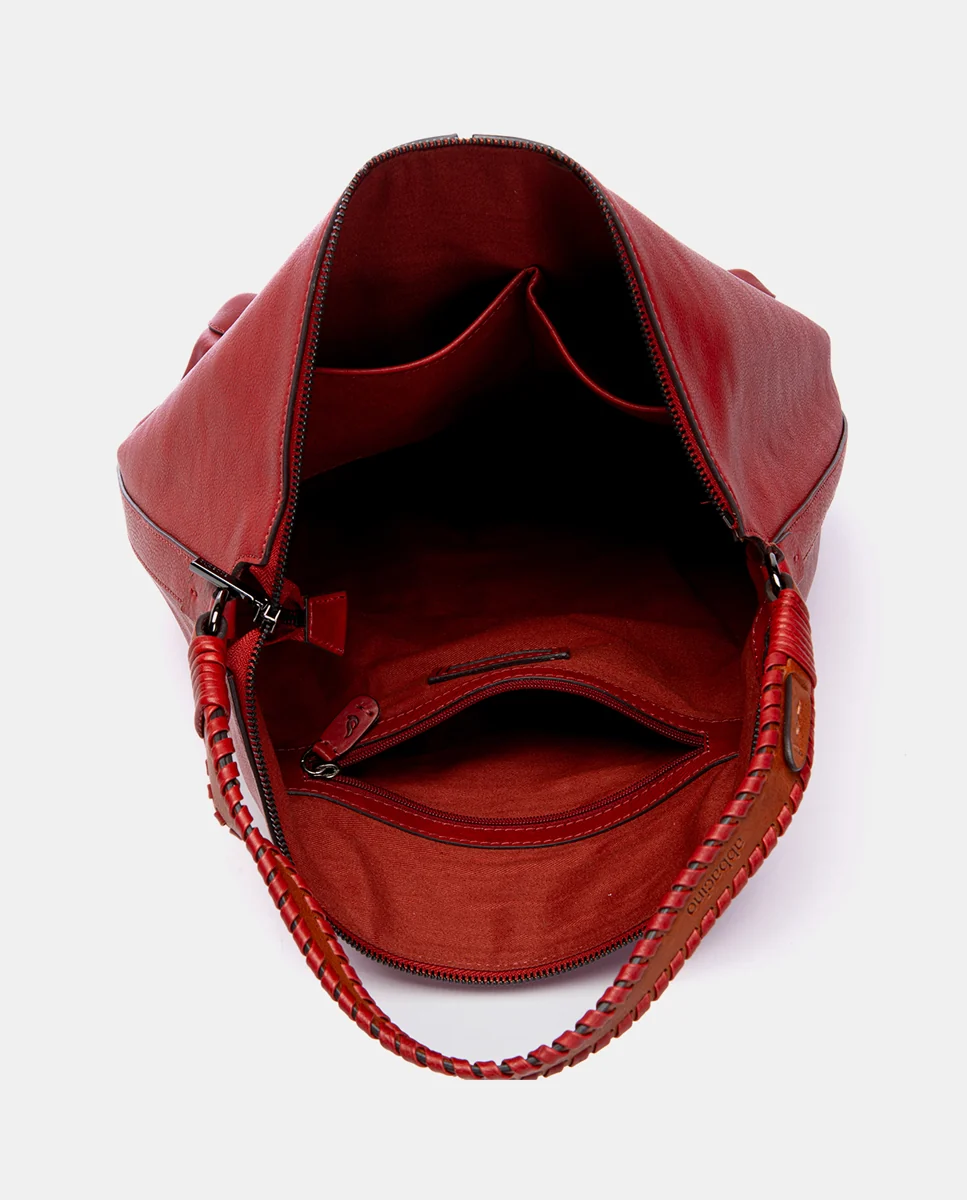 Bolso de hombro en piel rojo - Imagen 6
