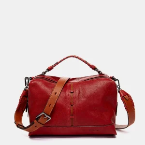 Bandolera en piel rojo