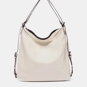 Bolso multifuncional en piel beige