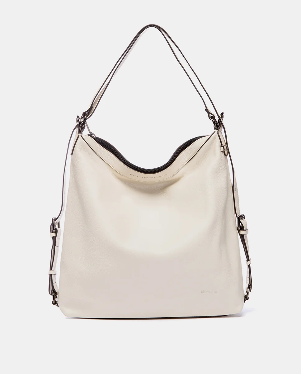 Bolso multifuncional en piel beige - Imagen 2