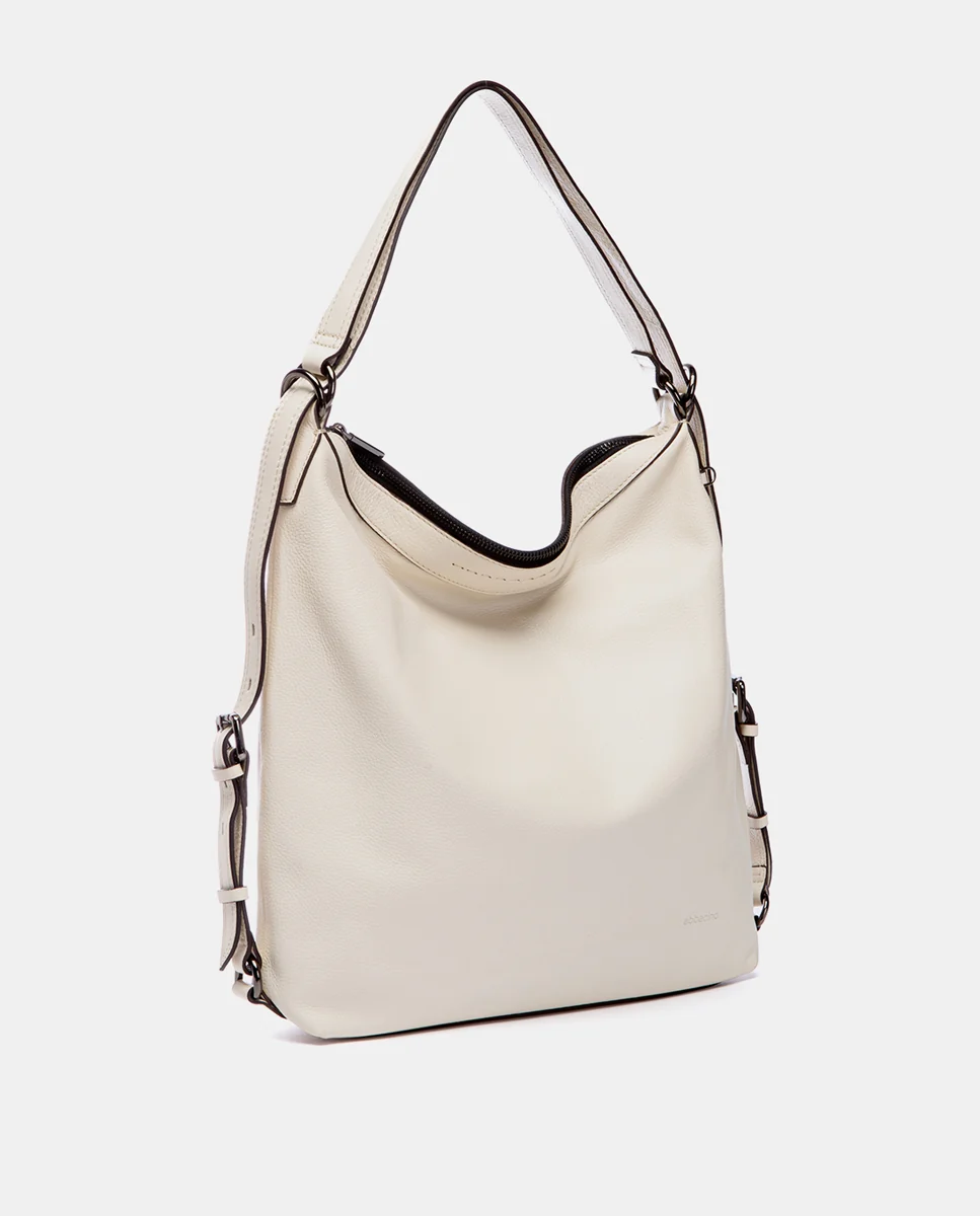 Bolso multifuncional en piel beige - Imagen 3