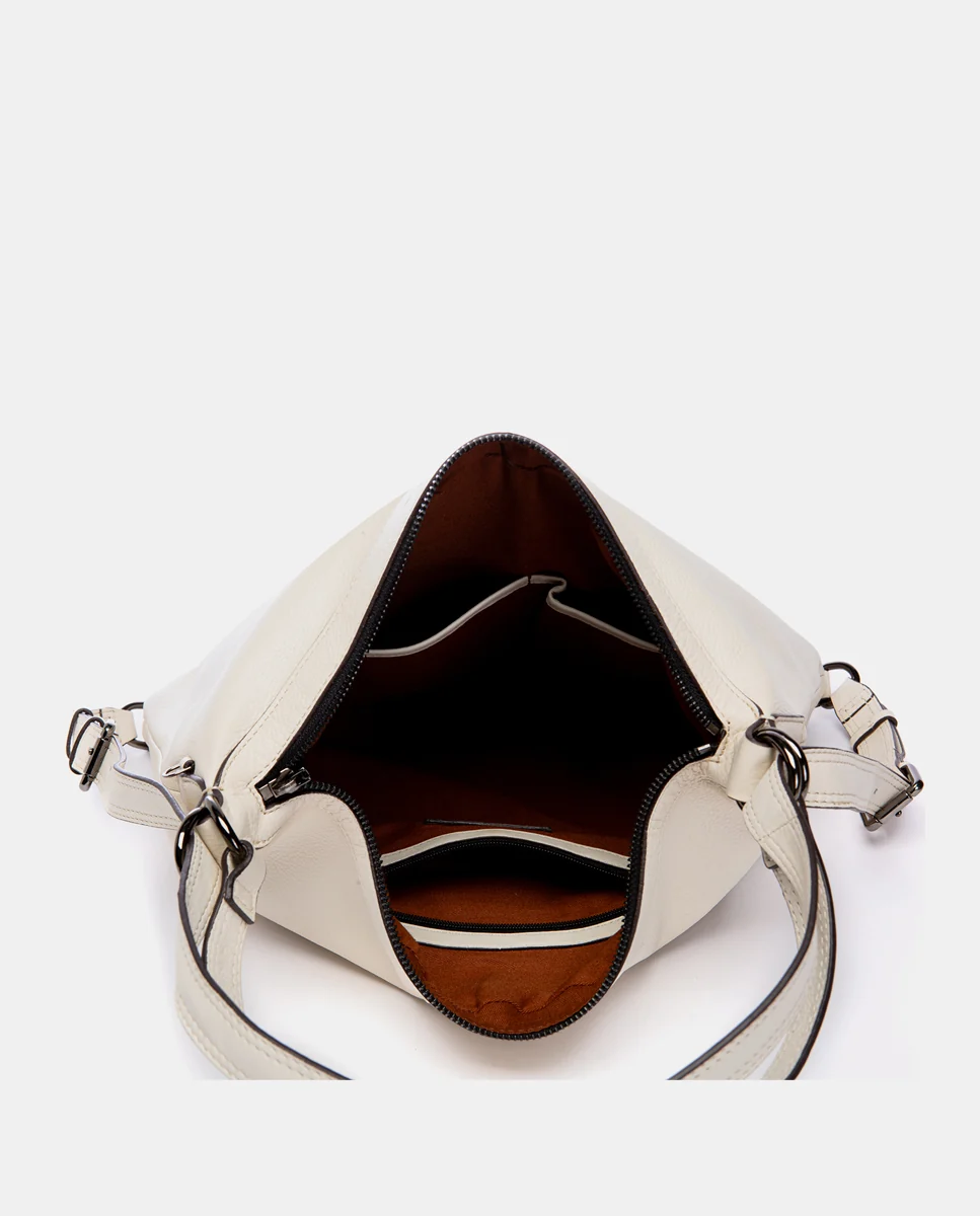 Bolso multifuncional en piel beige - Imagen 7