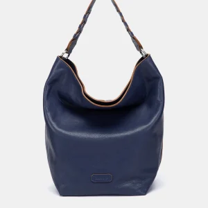 Bolso de hombro en piel azul