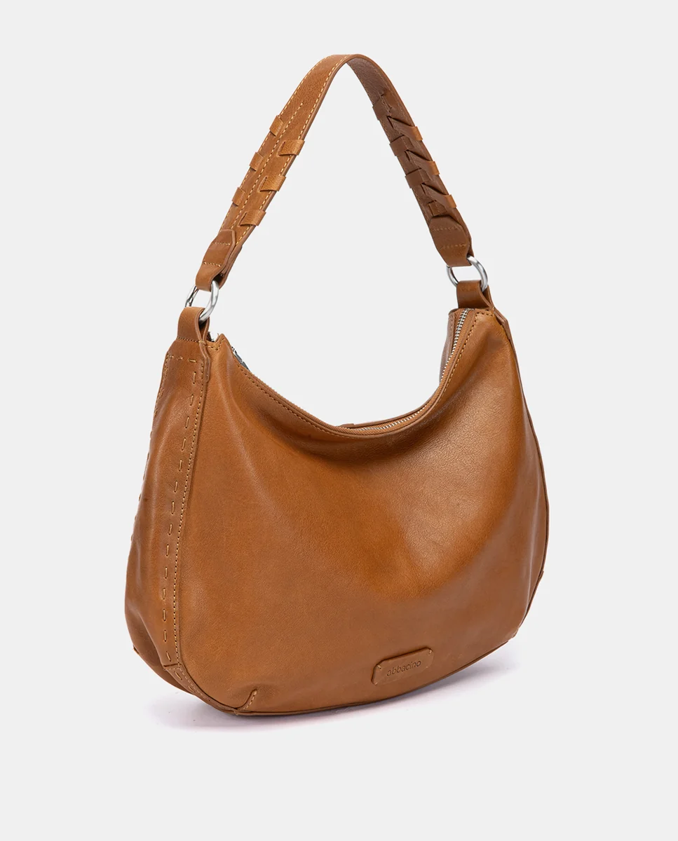 Bolso de hombro pequeño en piel cognac - Imagen 4