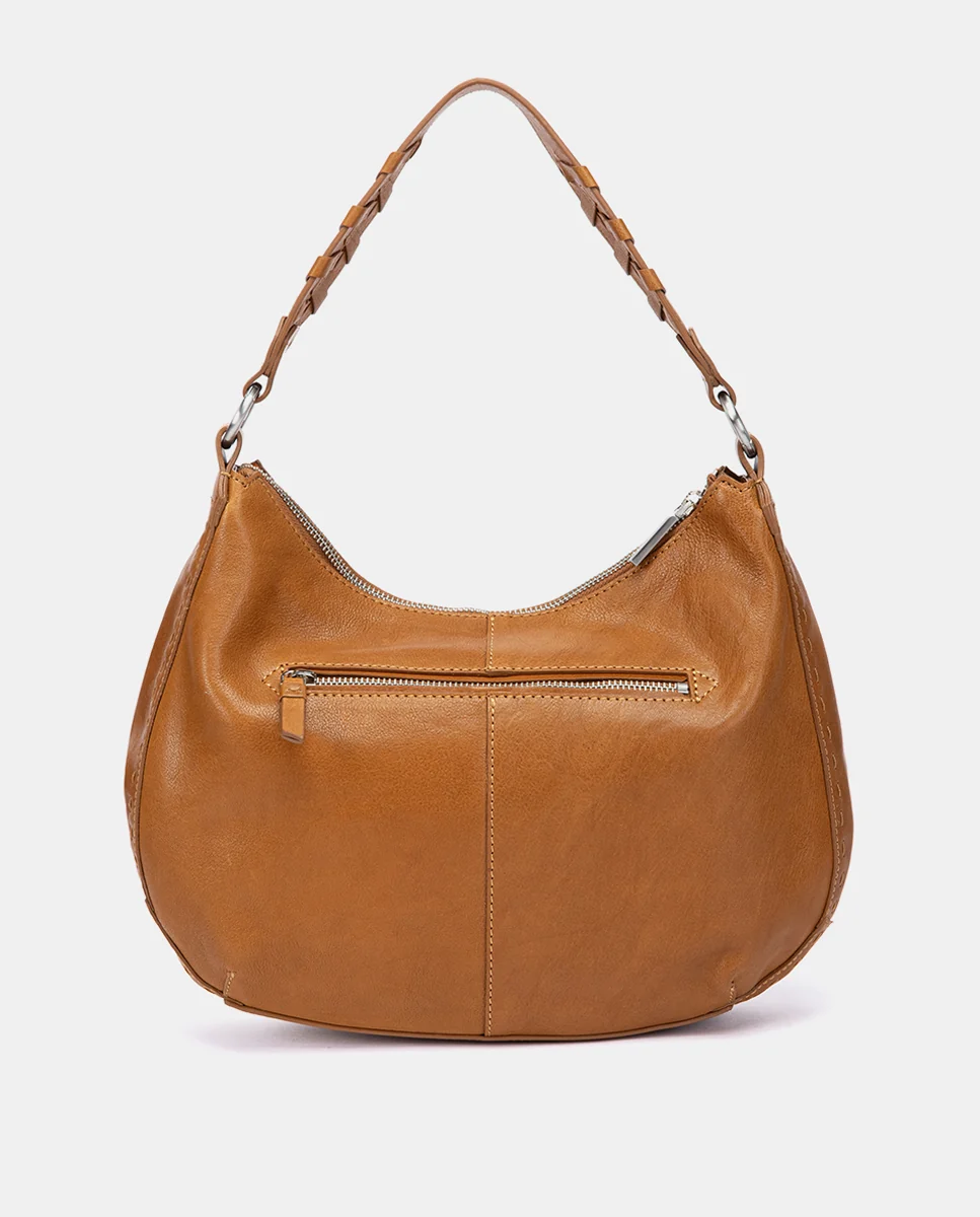 Bolso de hombro pequeño en piel cognac - Imagen 5
