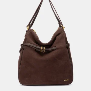 Bolso multifuncional en serraje marrón