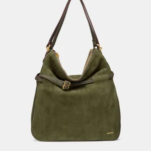 Bolso multifuncional en serraje verde