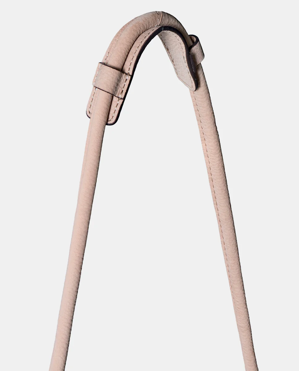 Bolso de hombro en piel con flecos beige - Imagen 9