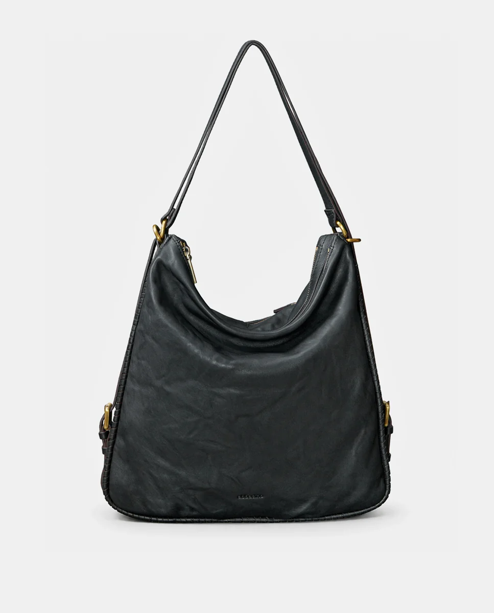 Bolso multifuncional en piel negro - Imagen 2