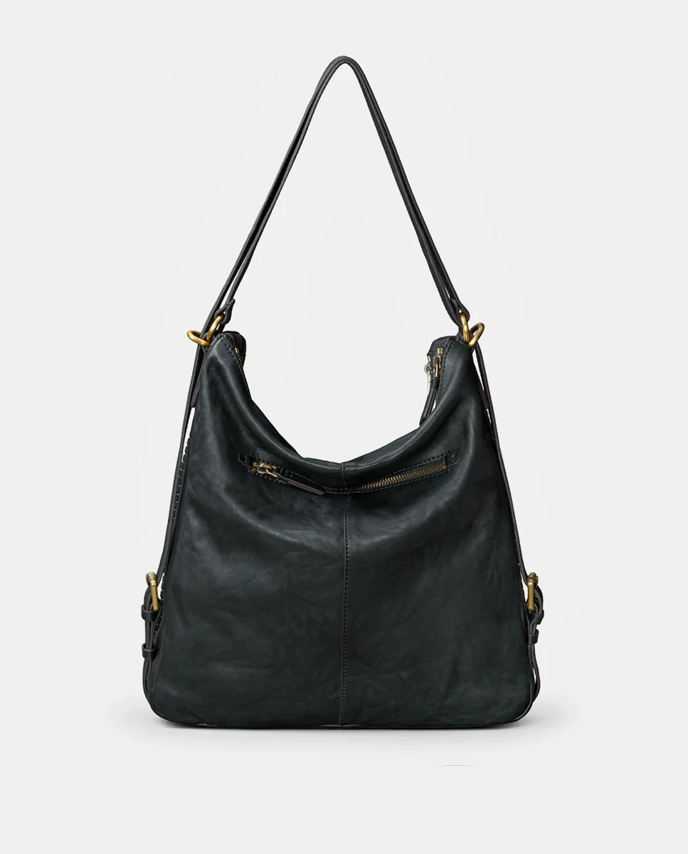 Bolso multifuncional en piel negro - Imagen 4