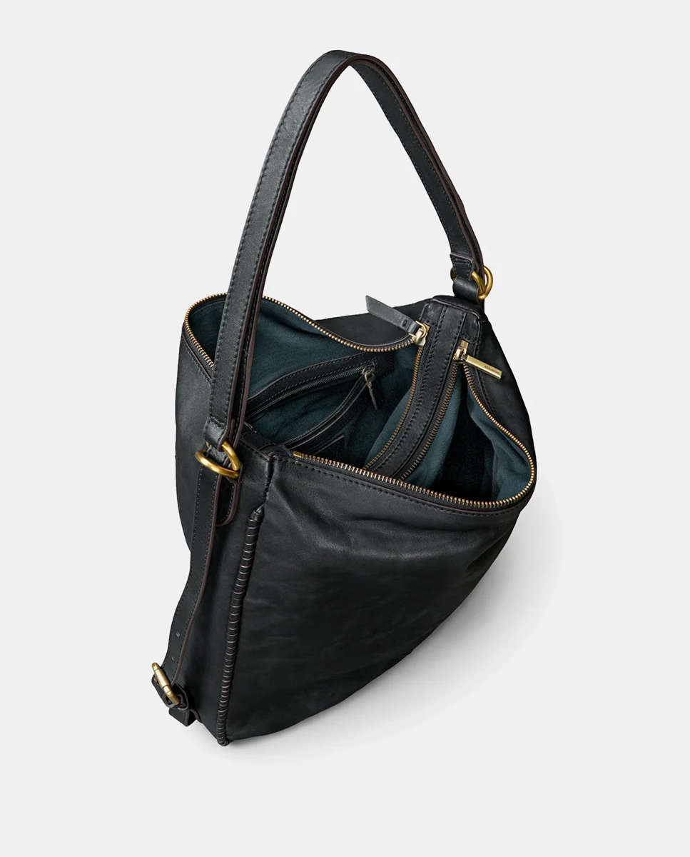 Bolso multifuncional en piel negro - Imagen 6