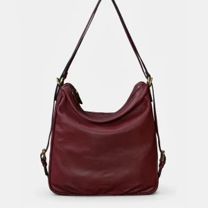 Bolso multifuncional en piel burdeos