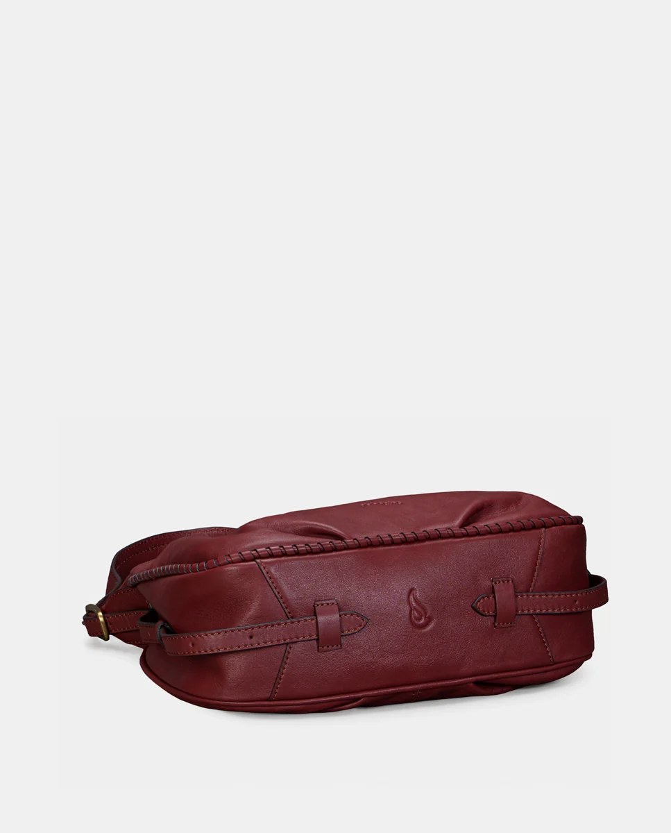 Bolso de hombro en piel burdeos - Imagen 8