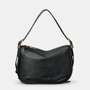Bolso de mano en piel negro