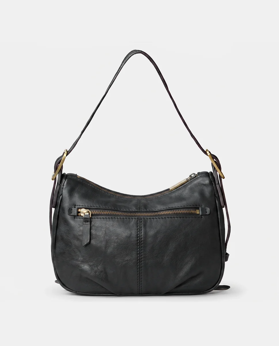 Bolso de mano en piel negro - Imagen 4