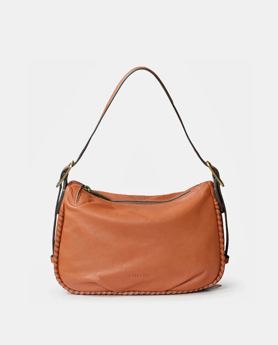 Bolso de mano en piel cognac - Imagen 2