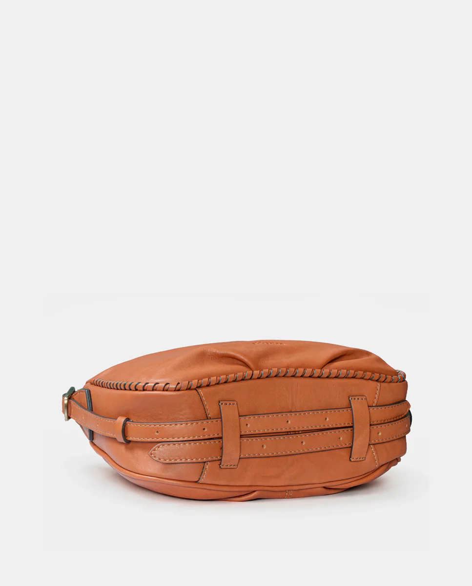 Bolso de mano en piel cognac - Imagen 5