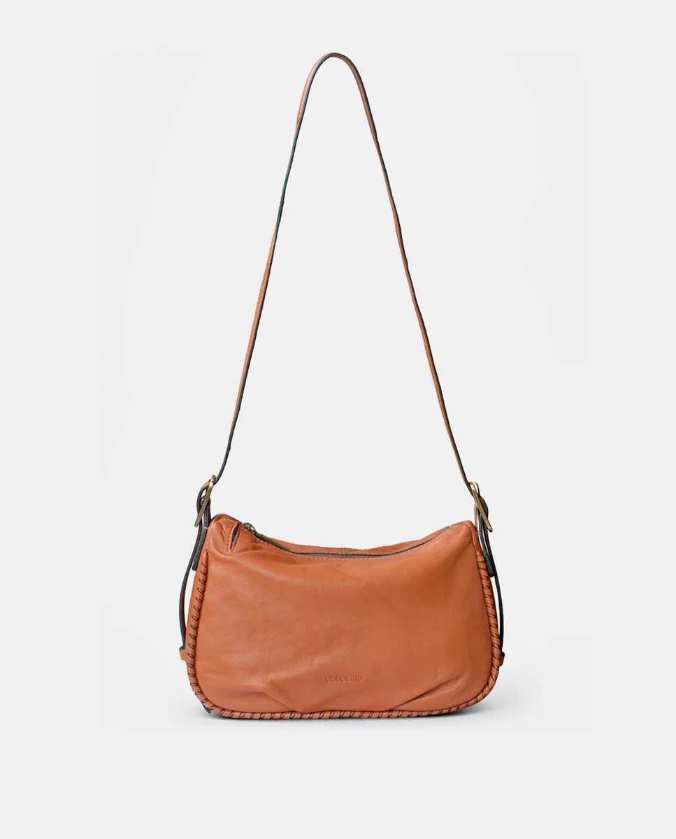 Bolso de mano en piel cognac - Imagen 6