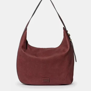 Bolso de hombro en serraje burdeos