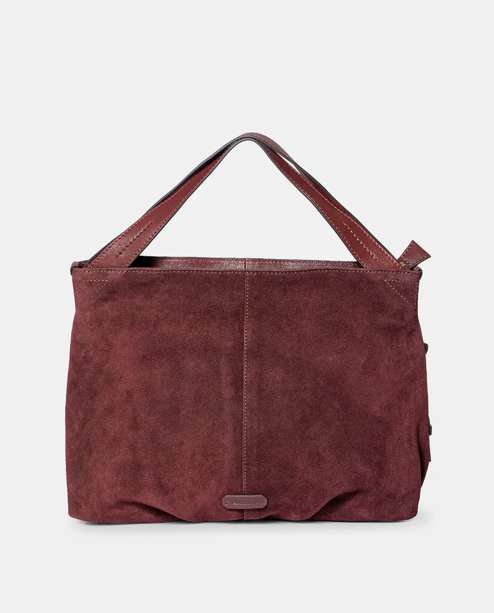 Shopper en serraje burdeos - Imagen 2