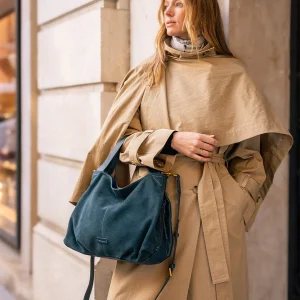 Shopper en serraje azul