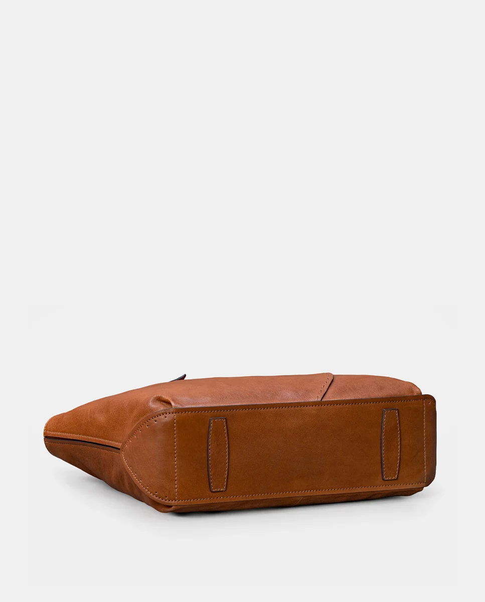 Shopper en piel cognac - Imagen 5