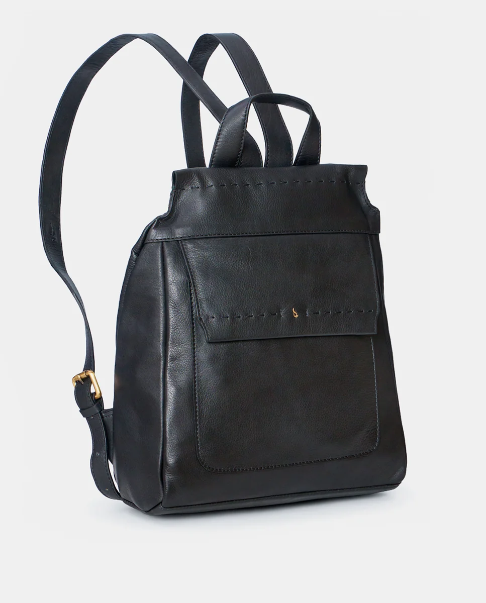 Mochila en piel negra - Imagen 4