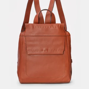 Mochila en piel cognac