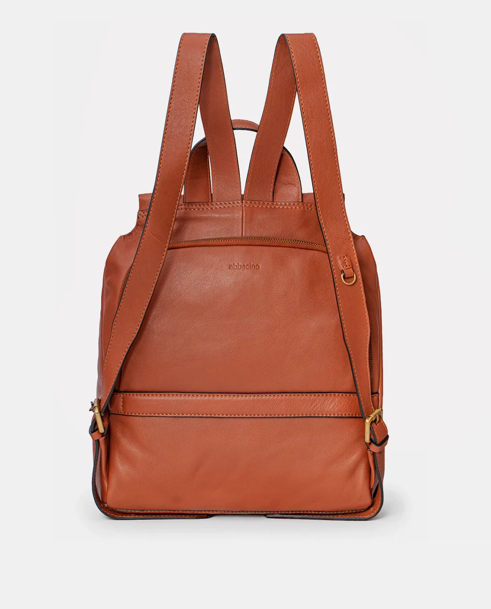 Mochila en piel cognac - Imagen 3