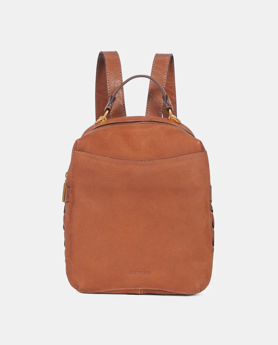 Mochila en nobuck cognac