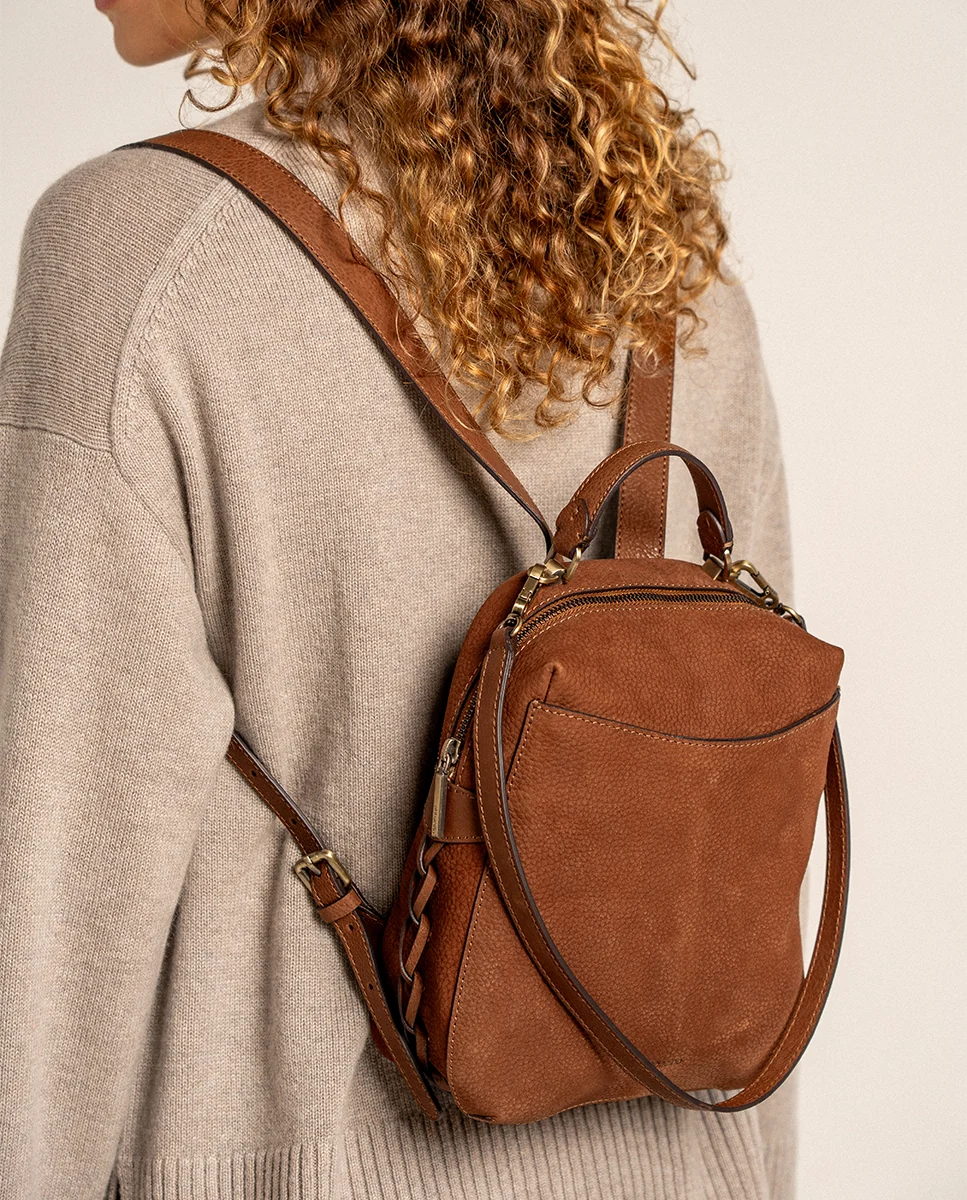 Mochila en nobuck cognac - Imagen 3