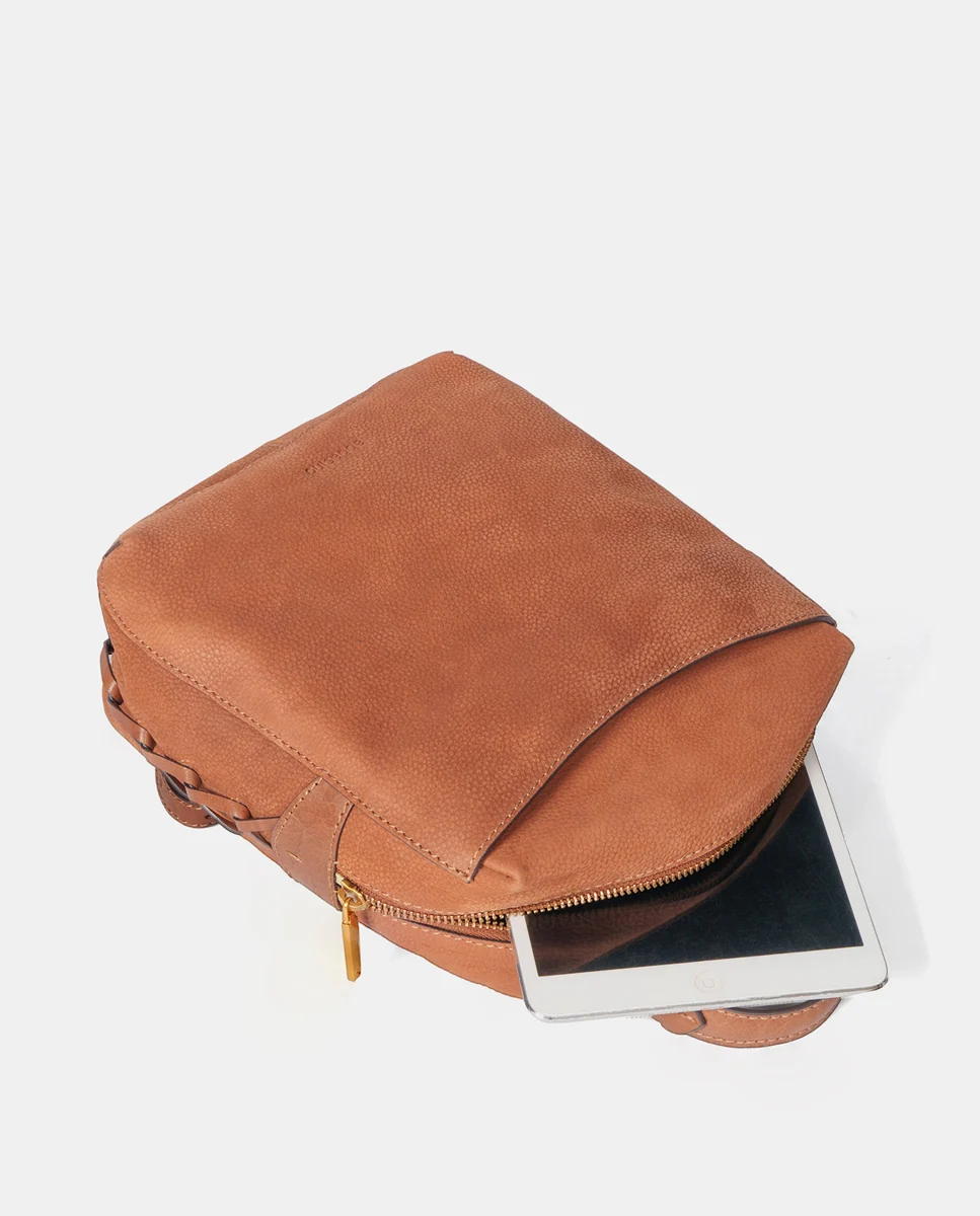 Mochila en nobuck cognac - Imagen 9