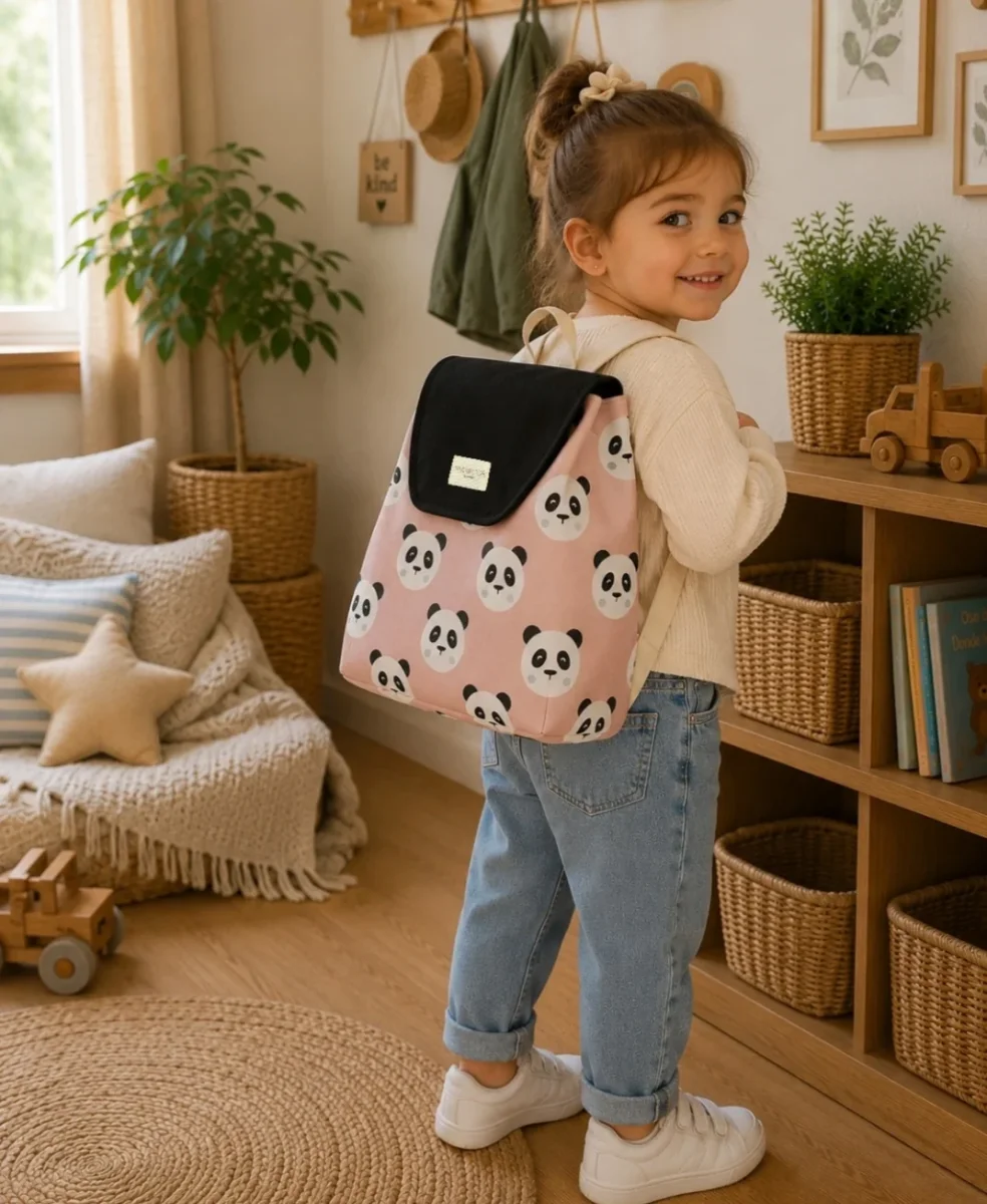 Mochila Petit Guardería Panda Rosa - Imagen 3