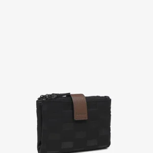 Cartera pequeña de mujer en nylon acolchado negro