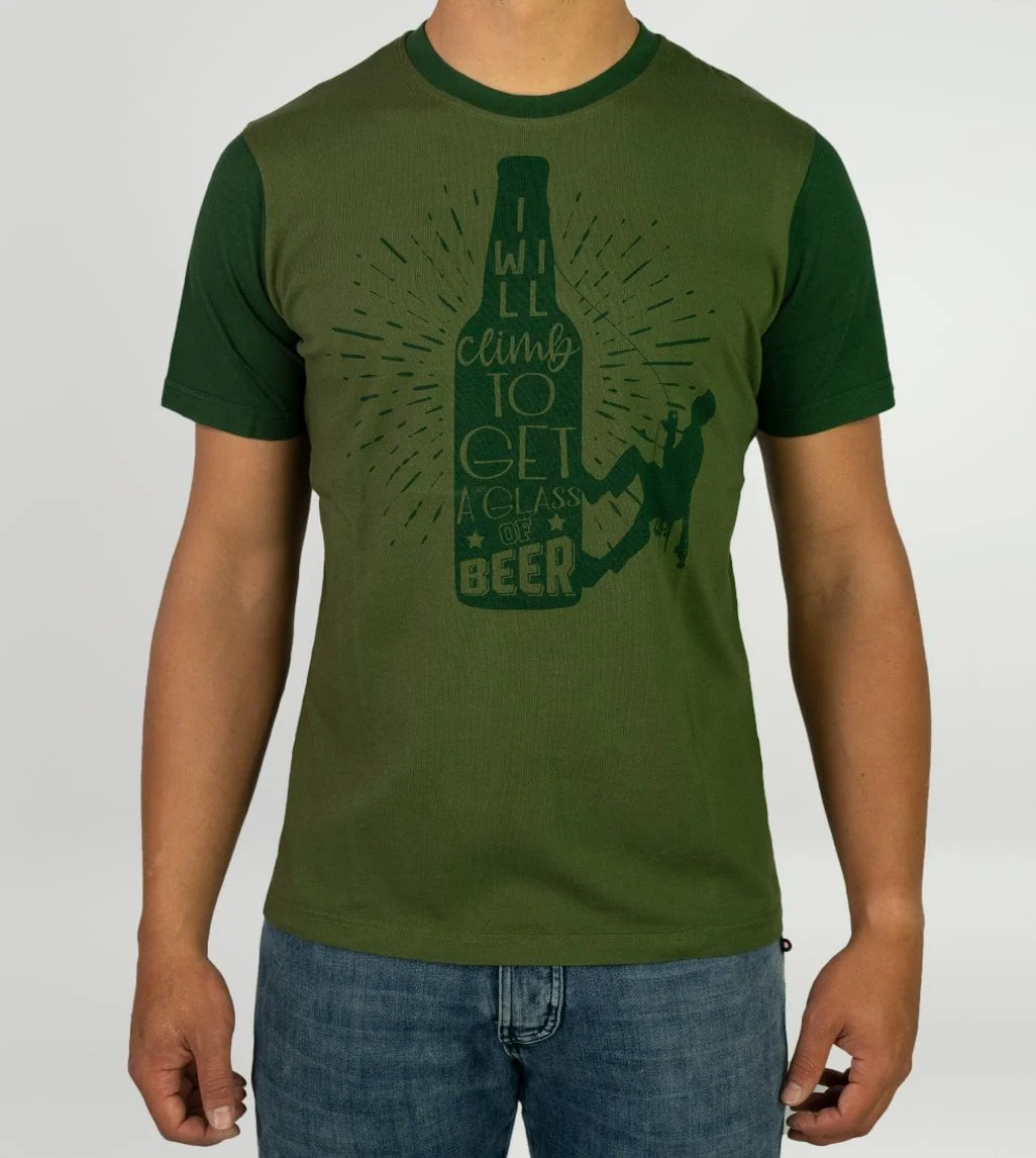 Camiseta Algodón Orgánico Climb&Beer Green