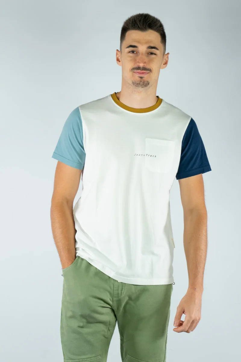 Camiseta Algodón Orgánico Mountains Creme - Imagen 2