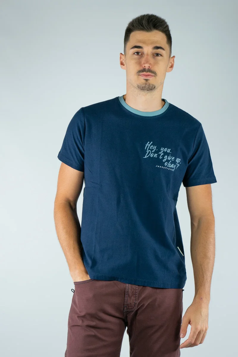 Camiseta Algodón Orgánico Mountains Navy - Imagen 2