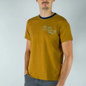Camiseta Algodón Orgánico Mountains Mustard