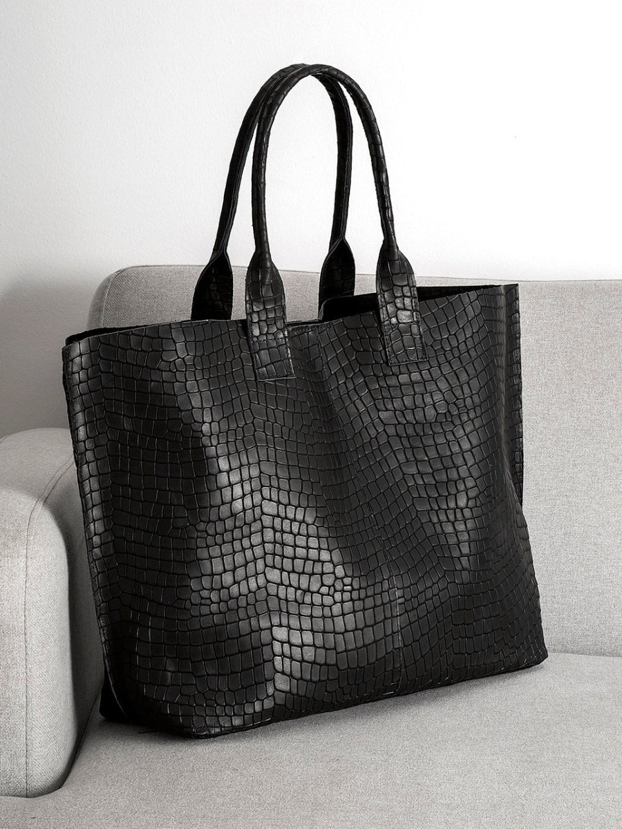 Bolso Grande Piel Marrón Maxi - Imagen 6