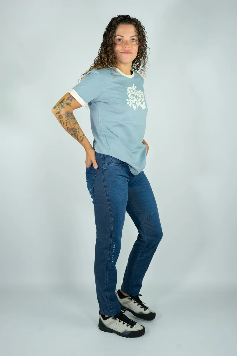 Camiseta Algodón Orgánico Ringer Blue Mujer - Imagen 5