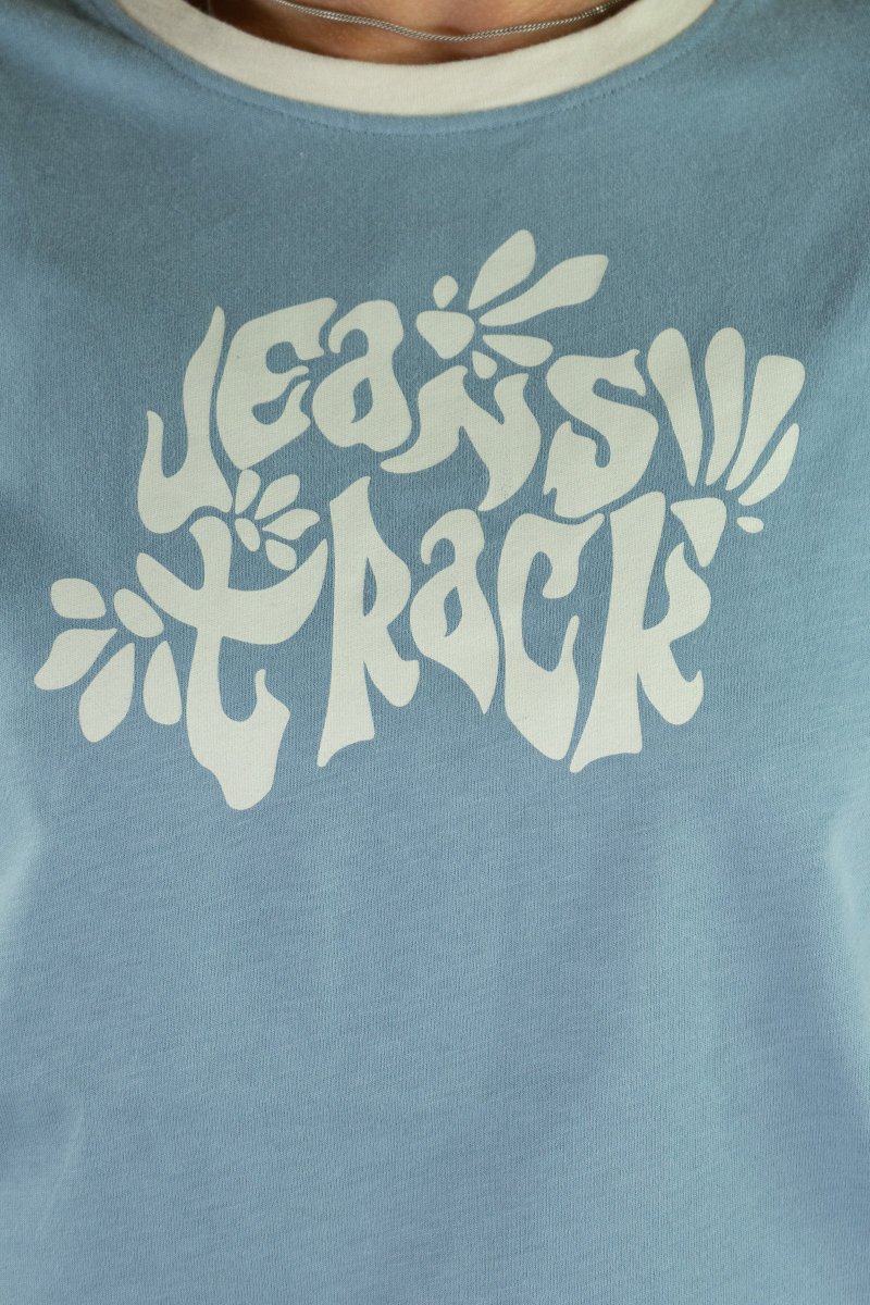 Camiseta Algodón Orgánico Ringer Blue Mujer - Imagen 6