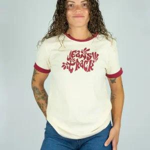 Camiseta Algodón Orgánico Ringer Beige Mujer