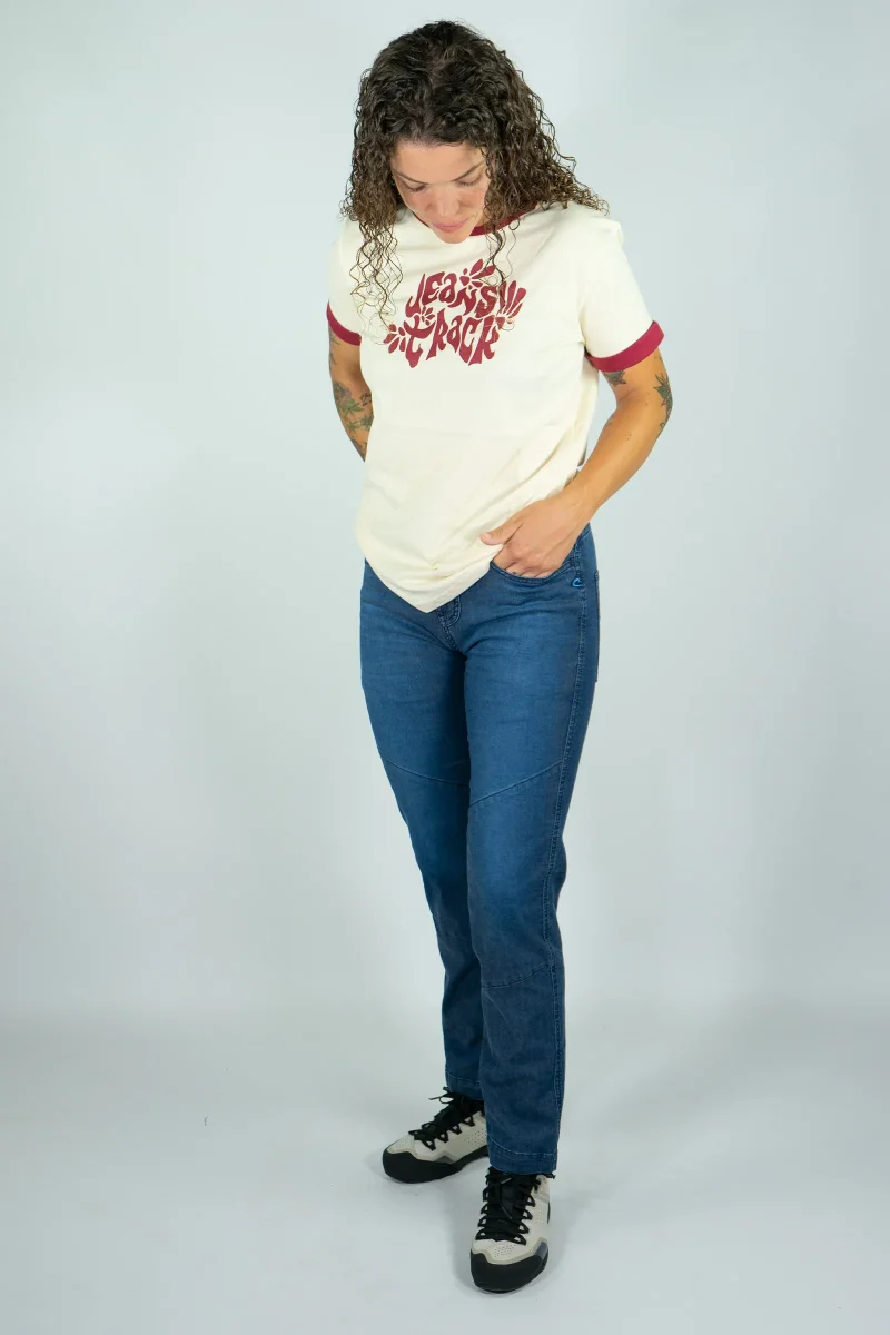 Camiseta Algodón Orgánico Ringer Beige Mujer - Imagen 5
