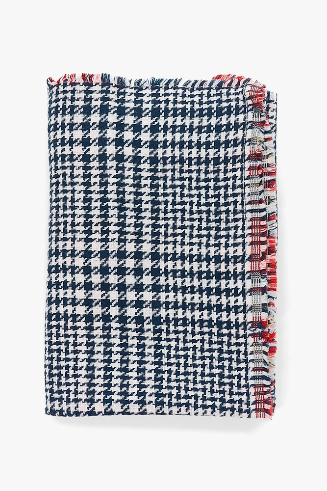 Bufanda de mujer reversible en azul y rojo - Imagen 4