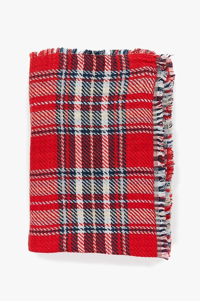 Bufanda de mujer reversible en azul y rojo - Imagen 5