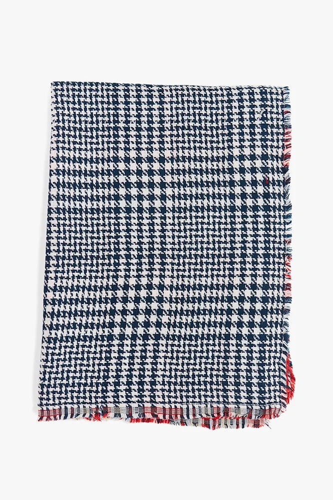 Bufanda de mujer reversible en azul y rojo - Imagen 6