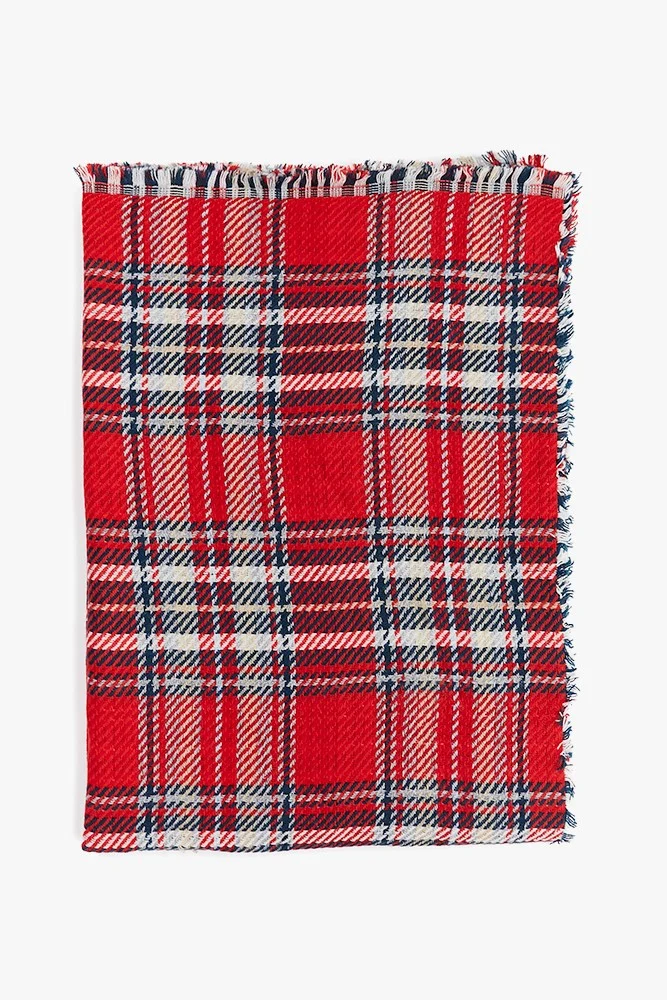 Bufanda de mujer reversible en azul y rojo - Imagen 7