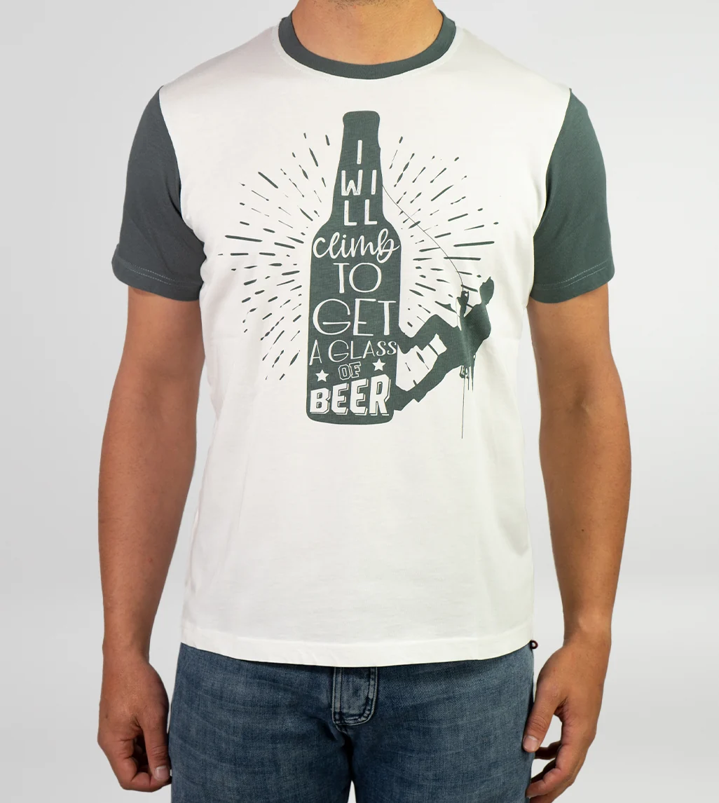 Camiseta Algodón Orgánico Climb&Beer White - Imagen 2
