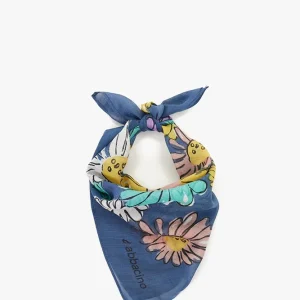 Bandana con estampado floral en azul